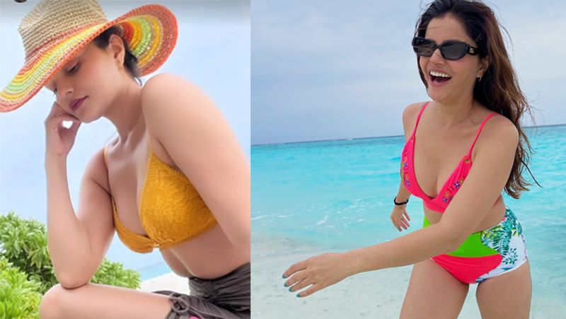 Rubina Dilaik spotted in bikini enjoying at beach