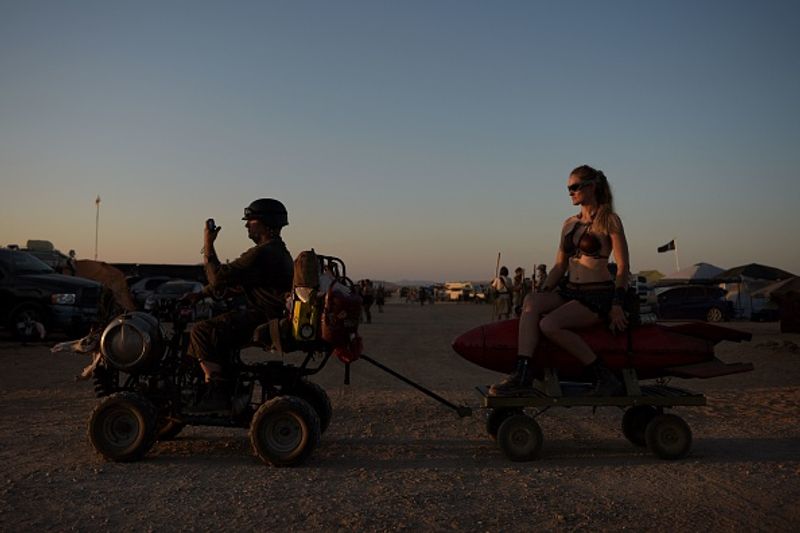 Celebration by thousands of Mad Max fans in Mojave Desert