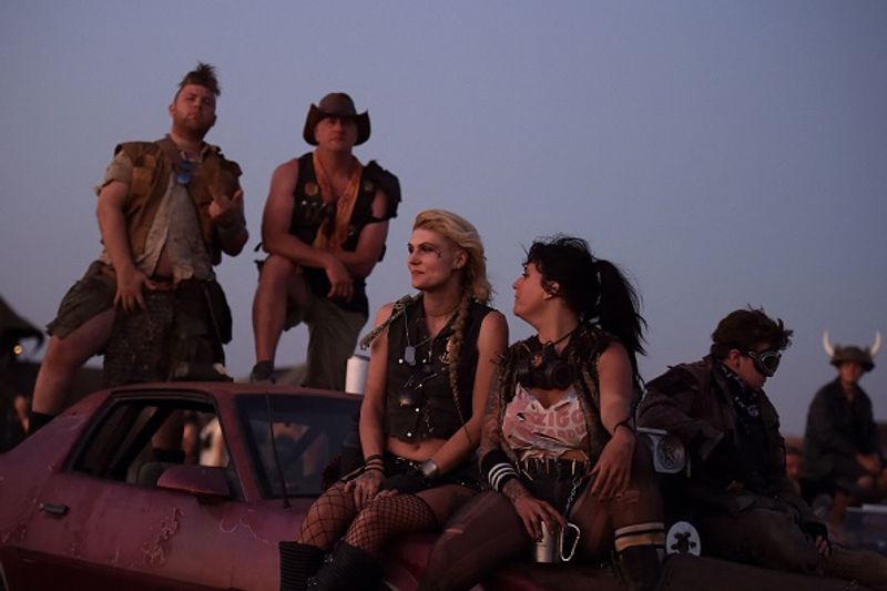 Celebration by thousands of Mad Max fans in Mojave Desert