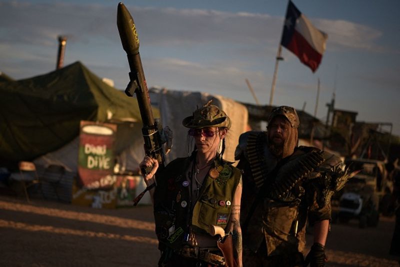 Celebration by thousands of Mad Max fans in Mojave Desert