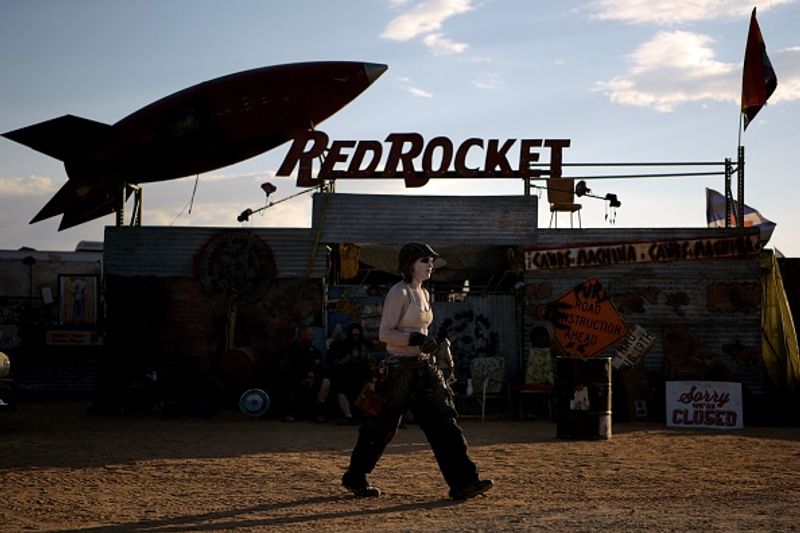Celebration by thousands of Mad Max fans in Mojave Desert