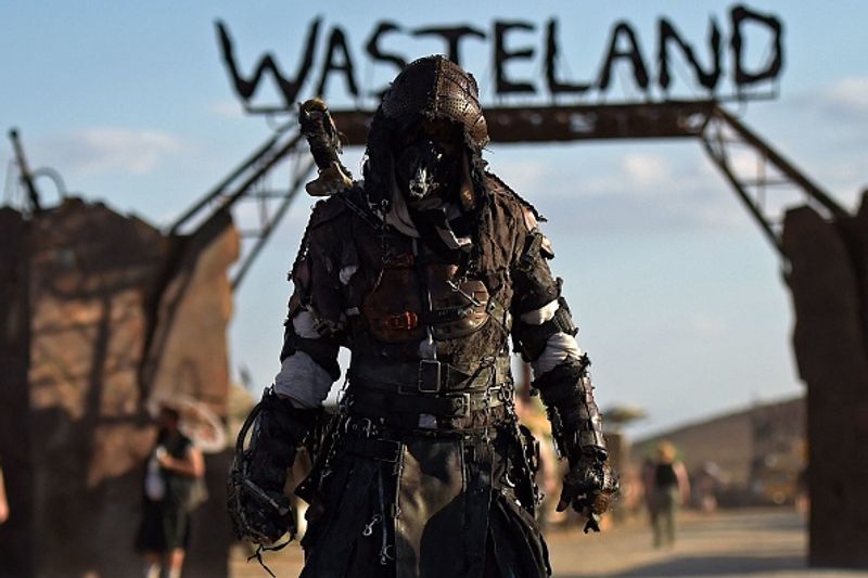 Celebration by thousands of Mad Max fans in Mojave Desert