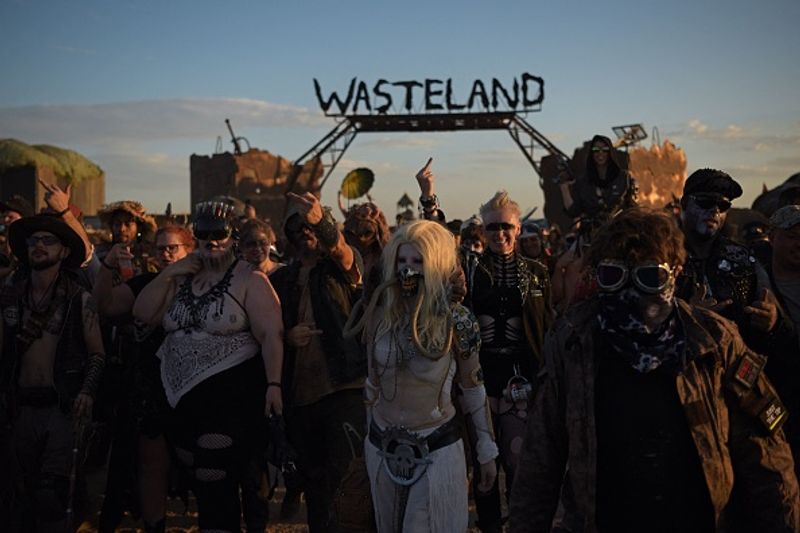 Celebration by thousands of Mad Max fans in Mojave Desert