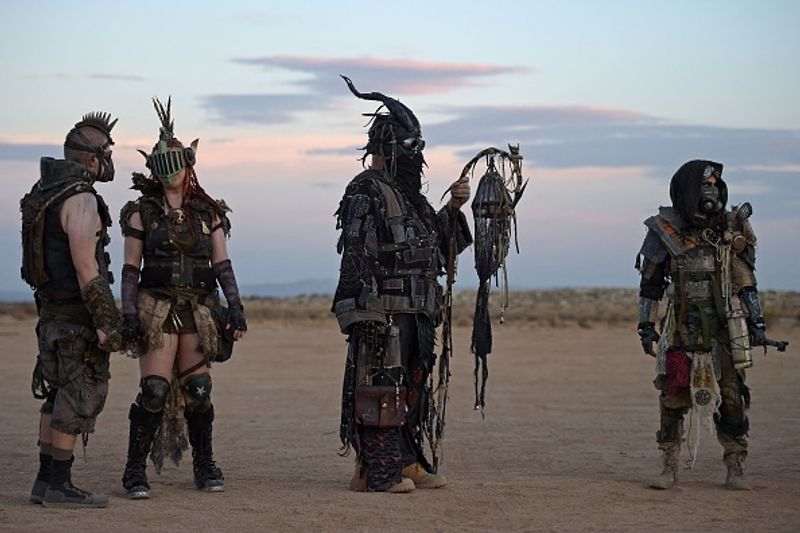 Celebration by thousands of Mad Max fans in Mojave Desert
