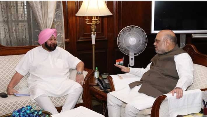 Punjab former CM Captain Amarinder Singh met Amit Shah at his residence Punjab former CM Captain Amarinder Singh met Amit Shah at his residence