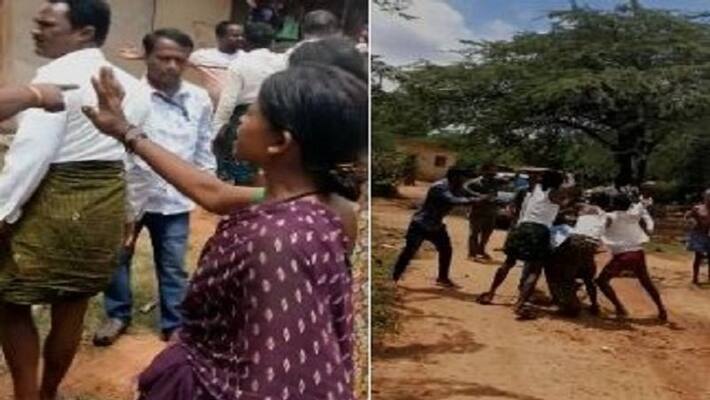 bescom workers injured after beaten up by villagers at Tumakuru District rbj bescom workers injured after beaten up by villagers at Tumakuru District rbj