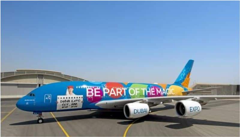 Emirates   unveiled  special aircraft to spread the message of expo 2020