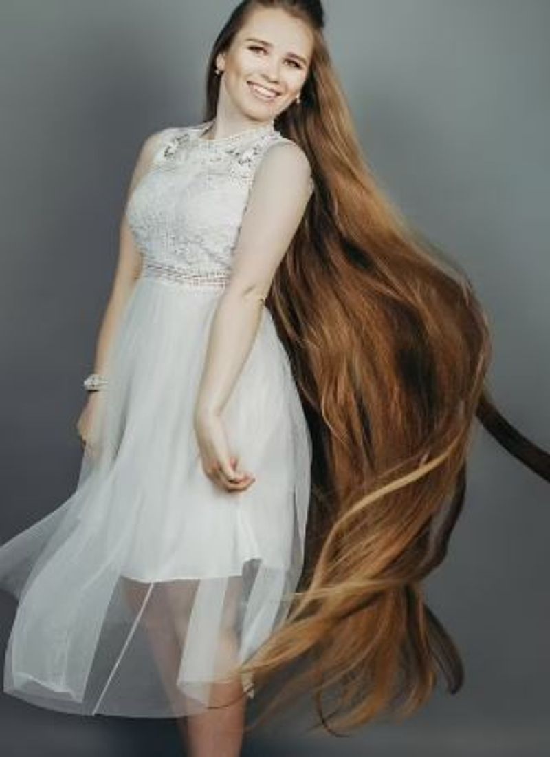 Russian woman who hasn't cut her hair for 23 years