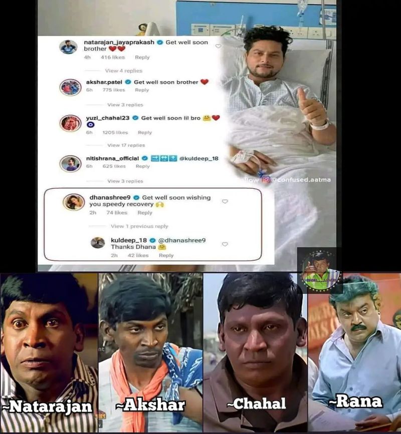 IPL 2021: men will be men memes viral on Kuldeep yadav after his only reply to dhanasree