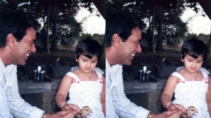 He Man Dharmendra With Small Birdie Esha Deol In A Major Throwback He Man Dharmendra With Small Birdie Esha Deol In A Major Throwback