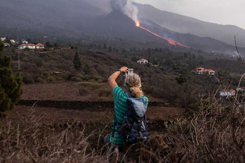 Cumbre Vieja volcano on La Palma Island is active again after 50 years