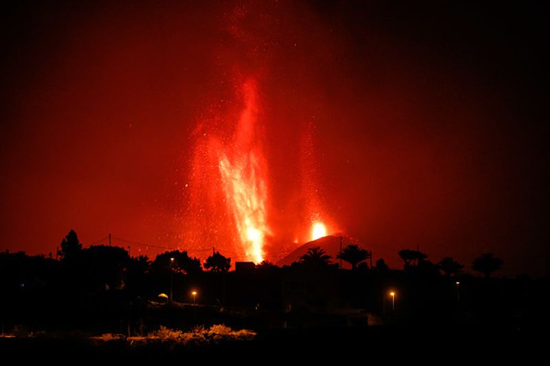 Cumbre Vieja volcano on La Palma Island is active again after 50 years