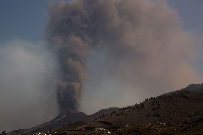 Cumbre Vieja volcano on La Palma Island is active again after 50 years