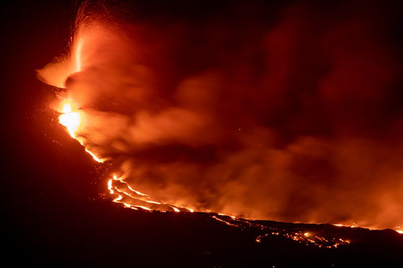 Cumbre Vieja volcano on La Palma Island is active again after 50 years