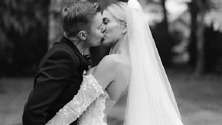 justin bieber and wife shares kissing photos on wedding anniversary justin bieber and wife shares kissing photos on wedding anniversary