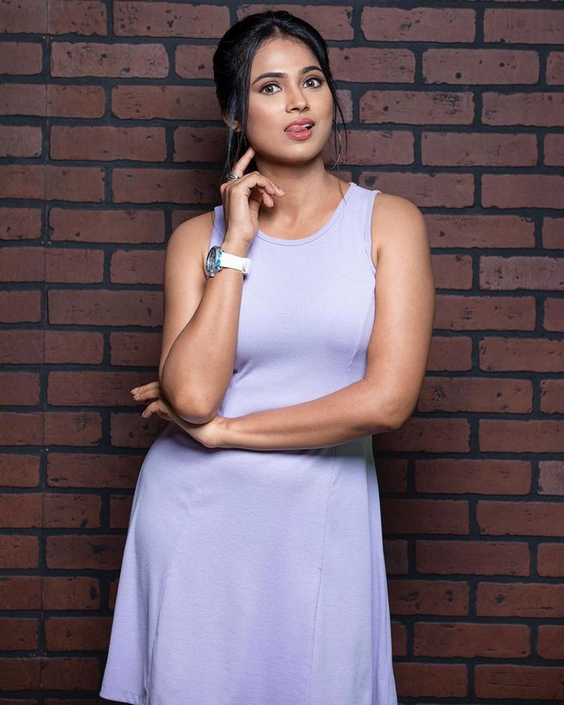 Actress Ramya Pandian sleeveless short gown latest hot photos