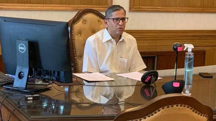Chief Justice NV Ramana expressed displeasure over corrupt bureaucrats and police officers Chief Justice NV Ramana expressed displeasure over corrupt bureaucrats and police officers