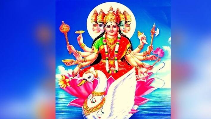 Lord Durga devi in Gayatri Avatar Over Navaratri Celebrations Lord Durga devi in Gayatri Avatar Over Navaratri Celebrations