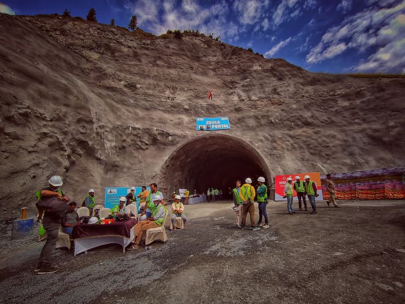 Ladakh Srinagar Zojila tunnel eleven thousand feet above sea level
