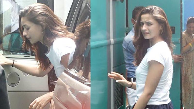 malaika arora spotted without and white spot on face outside appartment