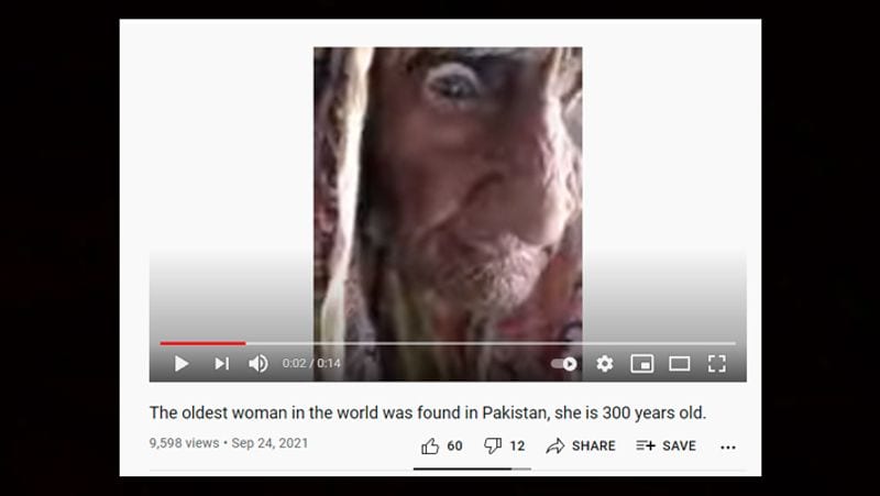 Fake News Oldest woman alive in the world is from Pakistan
