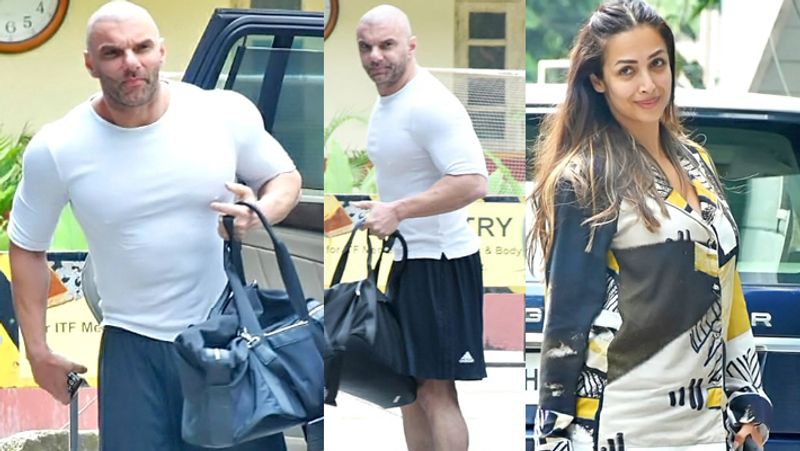 Sohail Khan seen in bald and white beard look, malaika arora also spotted without makeup