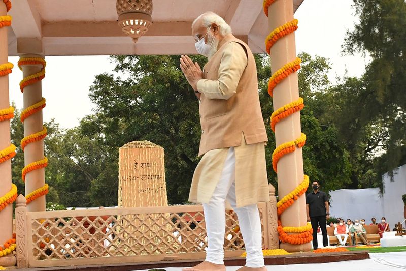 PM Narendra Modi at Gandhi Smriti in New Delhi on the occasion of Gandhi Jayanti