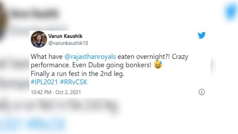 IPL 2021, RR vs CSK : Social media reaction on Rajasthan Royals and Chennai Super Kings match