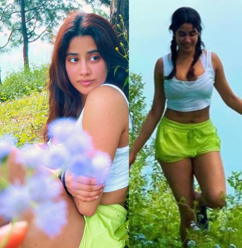 sridevi daughter janhvi kapoor enjoys her vacation rises heat in shorts