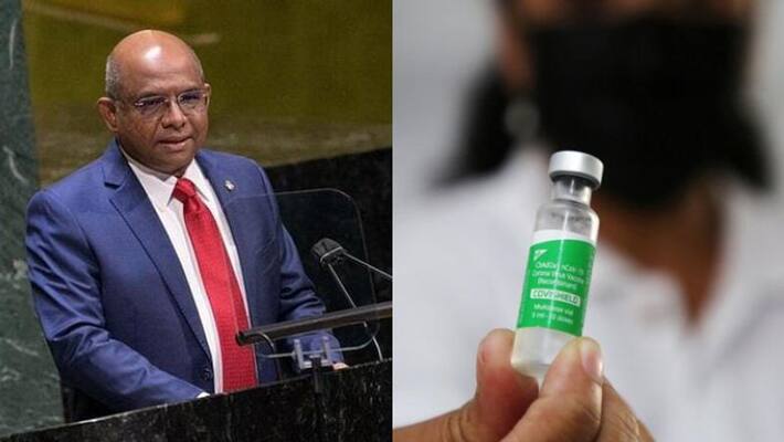 UN General Assembly President Abdulla Shahid claims he received the two doses of the Covishield vaccine manufactured in India UN General Assembly President Abdulla Shahid claims he received the two doses of the Covishield vaccine manufactured in India
