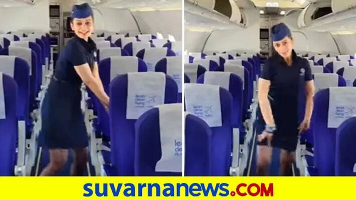 IndiGo air hostess dances to singer KiDis Touch It on empty flight dpl IndiGo air hostess dances to singer KiDis Touch It on empty flight dpl