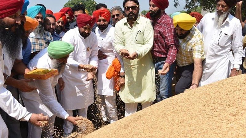 Punjab Chief Minister Charanjit Singh Channi visited Morinda grain market in Rupnagar to inspect and meet farmers paddy procurement started
