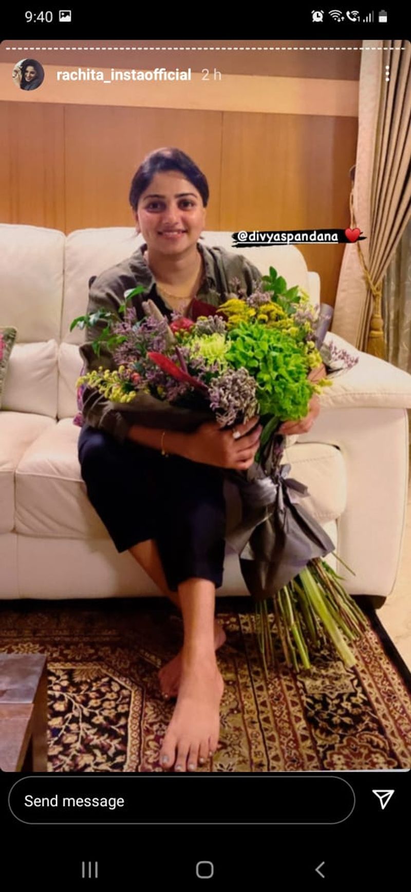 Ramya divya spandana special gift to Sandalwood Actress rachita ram birthday mah