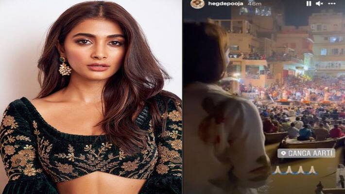 Pooja Hegde takes part in Ganga aarti at Varanasi Pooja Hegde takes part in Ganga aarti at Varanasi