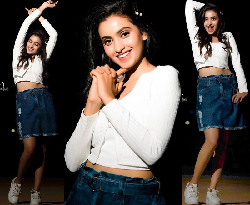 dhee fame anchor deepika pilli sizzles in denim frack look at her latest photo shoot