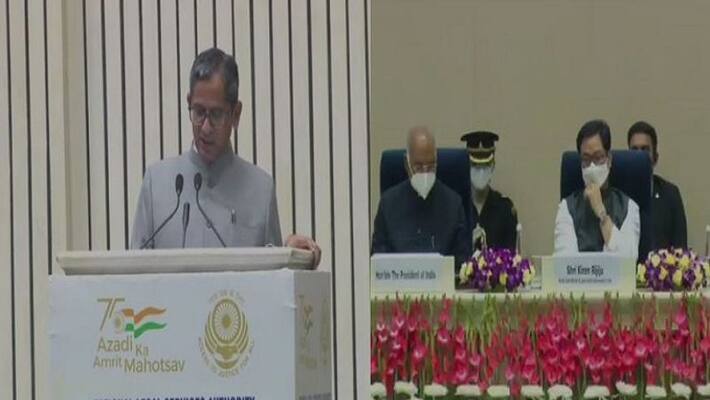 Cji nv Ramana praised Kiren Rijiju for the dance bsm Cji nv Ramana praised Kiren Rijiju for the dance bsm