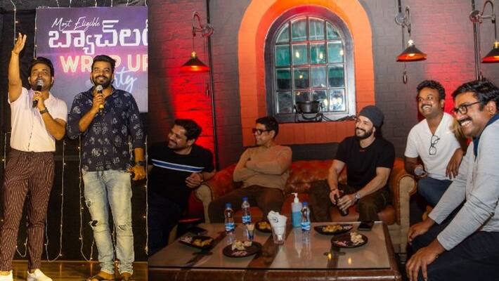akhil most eligible bachelor wrop up party sudigali sudheer getup srinu hul chul akhil most eligible bachelor wrop up party sudigali sudheer getup srinu hul chul