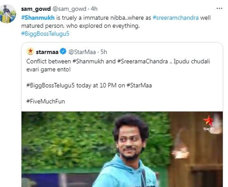 shanmukh trolled by netizens for his poor performance in bigg boss5 house