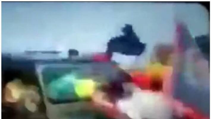 Congress reveal visuals of vehicle attack in Lakhimpur Congress reveal visuals of vehicle attack in Lakhimpur