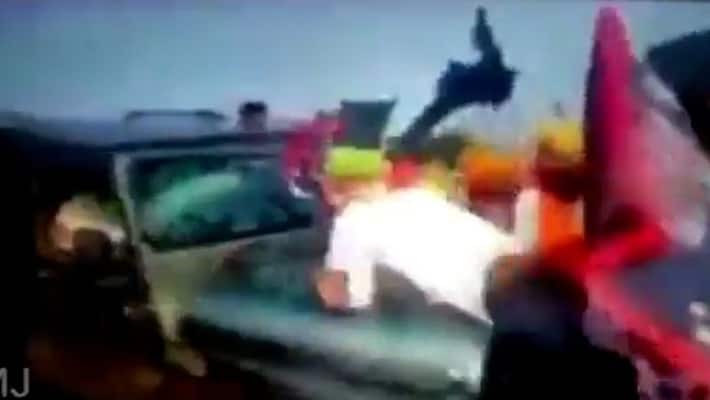 Video emerges of jeep mowing down farmers in Lakhimpur Kheri gcw Video emerges of jeep mowing down farmers in Lakhimpur Kheri gcw
