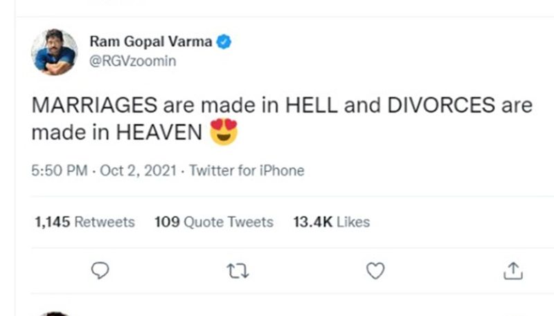 Samantha Ruth Prabhu, Naga Chaitanya separation: Ram Gopal Varma says, 'Marriages are hell, divorces are heave