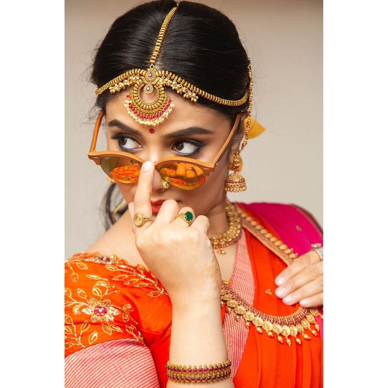 anchor sreemukhi turns innocent village girl