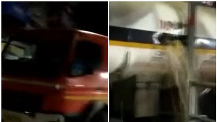 petrol tanker lorry hits electric post at malappuram tanur petrol tanker lorry hits electric post at malappuram tanur