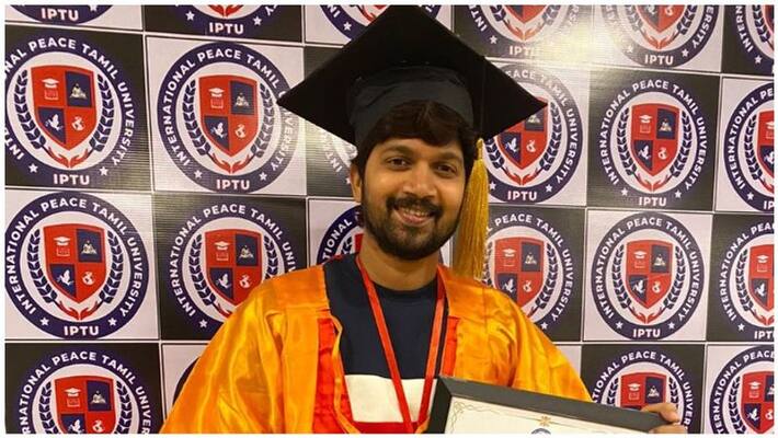 Actor Vijay Viswa gets doctorate Actor Vijay Viswa gets doctorate
