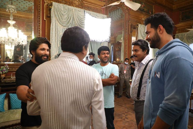 Allu Arjun Visits Venkatesh, Varun tej's F3 movie sets