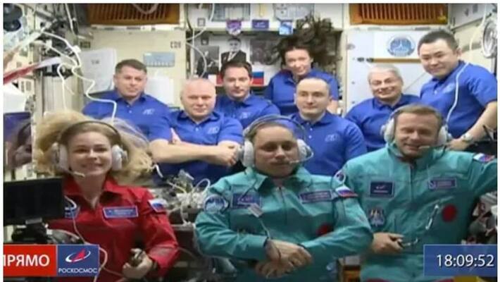 Russian crew arrive at International Space Station to shoot first film in orbit Russian crew arrive at International Space Station to shoot first film in orbit