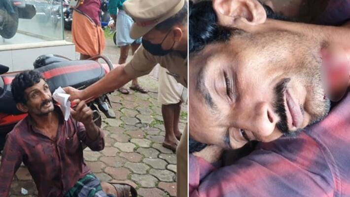 Prevented drink and drive man cut his neck with a blade in front of police Prevented drink and drive man cut his neck with a blade in front of police