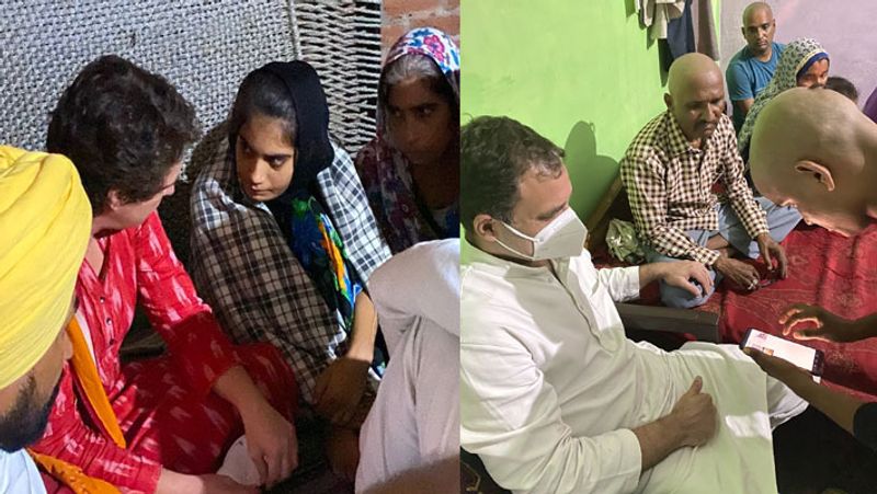 Lakhimpur Kheri Congress leaders Rahul Gandhi and Priyanka Gandhi met violence victim farmer and journalist family consoled them and assured possible help