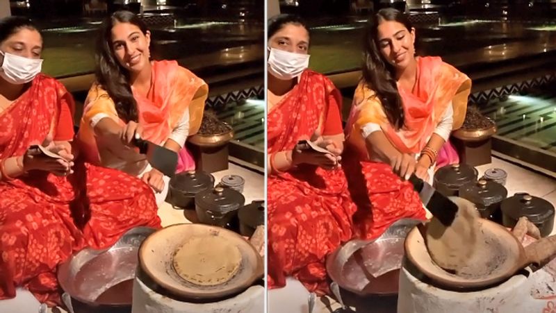 Sara Ali Khan spotted making rotis, people liked saif ali khan daughter desi style