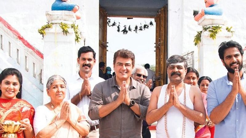 Ajith poses very stylish with villain Karthikeya valimai latest photo fire in internet